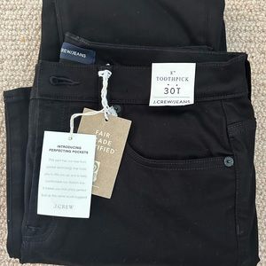J.Crew 8" toothpick jean in true black size 8 tall - NWT
